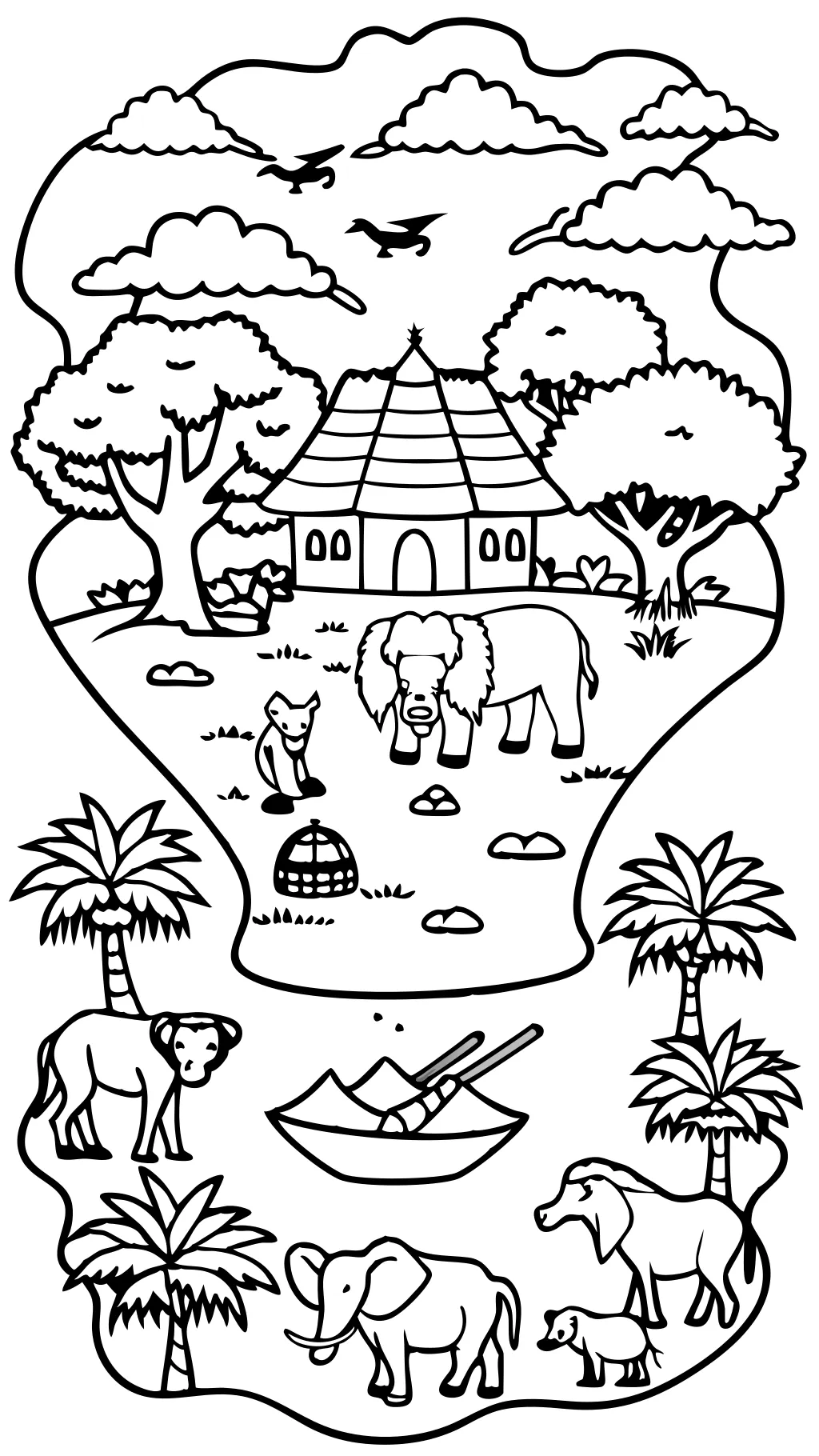 coloring page of africa